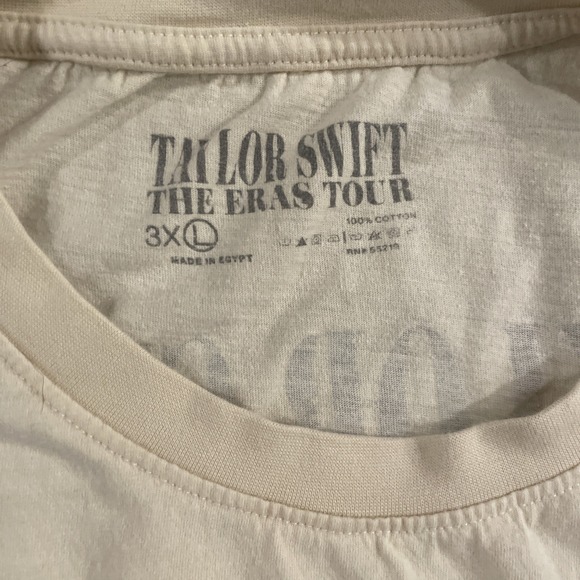 Taylor Swift The Eras Tour Cream Beige T-Shirt Size 3XL Official Merch - Picture 3 of 4